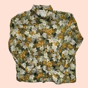 Vintage 90s Stunt Silk Long Sleeve Button Down Floral AOP Unisex Large